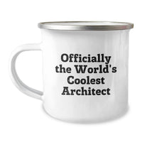 Load image into Gallery viewer, Funny Architect Camping Mug Gifts from Friends for Men, 'Officially The World's Coolest Architect' Birthday Unique Gifts - Image 1
