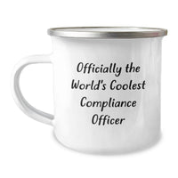 Load image into Gallery viewer, Funny Compliance Officer Gifts from Friends, Officially The World's Coolest Compliance Officer Funny Camping Mug for Men Women Family, Perfect Mother's Day Unique Gifts - Image 1