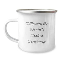 Load image into Gallery viewer, Funny Gifts from Friends to their amazing Concierge, Officially The Worlds Coolest Concierge Quote on Camping Mug for Mother's Day - Image 1
