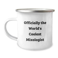 Load image into Gallery viewer, Gifts from Family for the World's Coolest Mixologist - Funny Camping Mug, 12 oz Stainless Steel Enamel Finish - Image 1