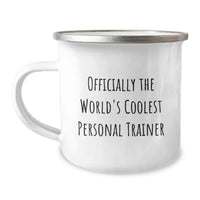 Load image into Gallery viewer, Funny Personal Trainer Gifts for Men Birthday Unique Camping Mug, Officially The World's Coolest Personal Trainer Quote - Image 1