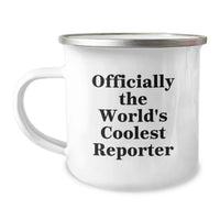Load image into Gallery viewer, Funny Reporter Gifts - Officially The World's Coolest Reporter - Birthday Unique Gifts for Reporter Friends and Family from Men and Women - Image 1