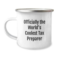 Load image into Gallery viewer, Funny Tax Preparer Gifts for Men, Officially The World's Coolest Tax Preparer, Birthday Unique Gifts from Friends to Family Camping Mug - Image 1