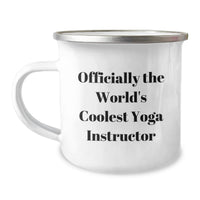 Load image into Gallery viewer, Funny Gifts from Men for Yoga Instructor - Unique Valentine's Camping Mug with Officially The World's Coolest Yoga Instructor Quote - Image 1