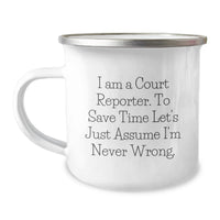 Load image into Gallery viewer, Funny Court Reporter Birthday Unique Gifts from Friends Unique Humorous Stainless Steel Enamel Camping Mug - Image 1