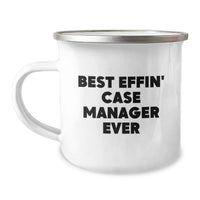 Load image into Gallery viewer, Funny Case Manager Gifts, Camping Mug for Case Manager Dad, 'Best Effin' Case Manager Ever' - Image 1