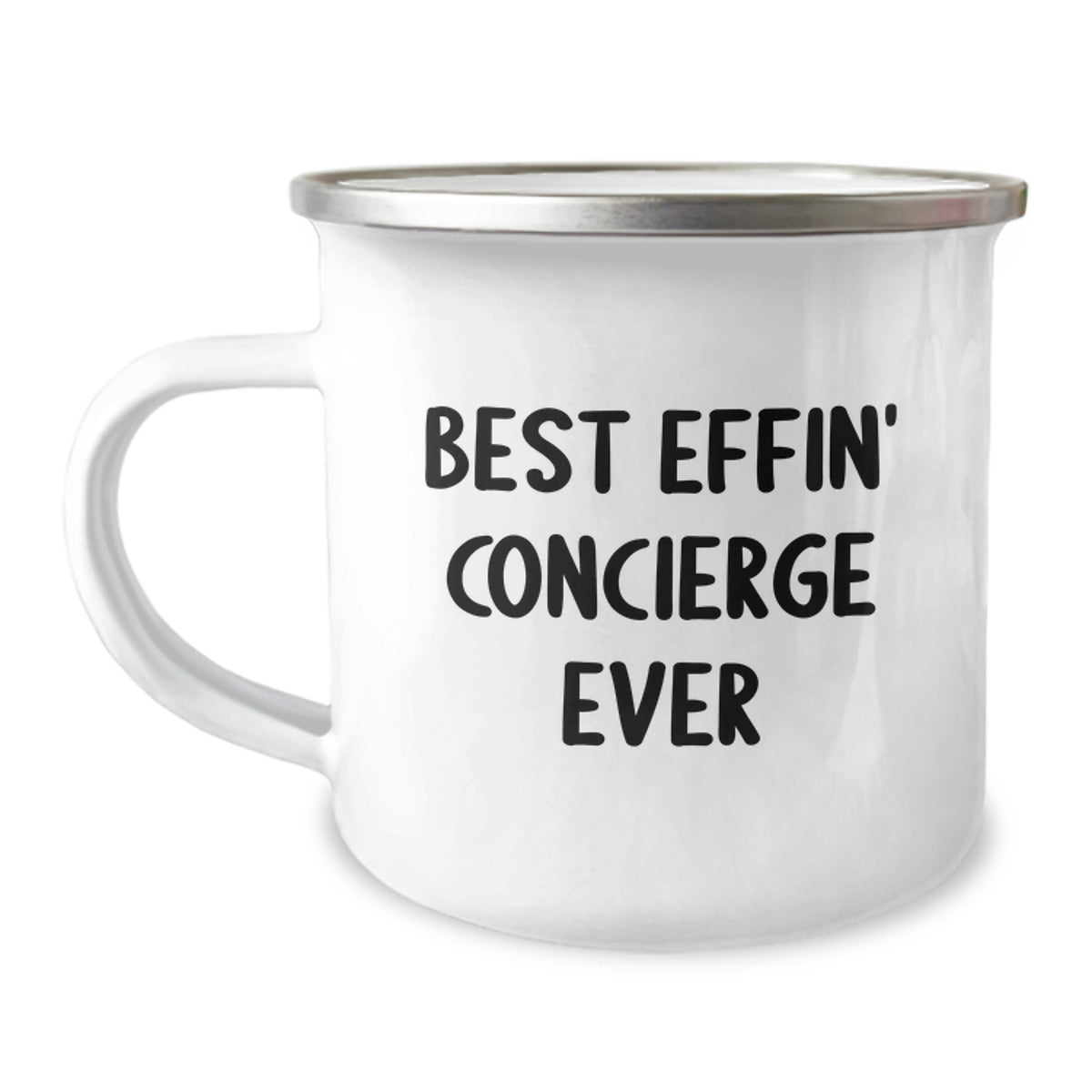 Funny Concierge Gifts from Men, Unique Christmas Unique Gifts for Concierge Friends and Family, Best Effin' Concierge Ever Camping Mug - Image 1