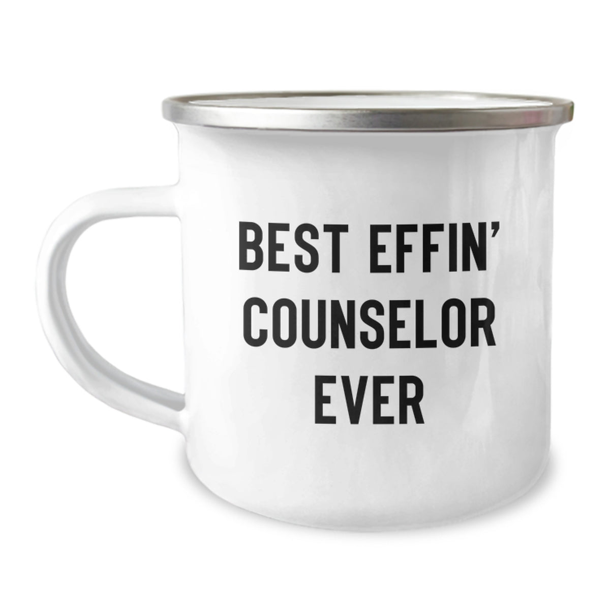 Funny Counselor Gifts for Men from Best Effin' Counselor Ever Camping Mug, Christmas Unique Mugs for Counselor, 12 oz Stainless Steel with Enamel Finish - Image 1