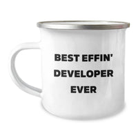 Load image into Gallery viewer, Funny Developer Gifts from Men, Christmas Unique Gifts for Developer Friends, Best Effin&#39; Developer Ever Camping Mug - Image 1
