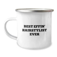 Load image into Gallery viewer, Funny Hairstylist Gifts from Men, Women, Friends and Family - Best Effin' Hairstylist Ever Camping Mug for Valentine's Unique Gifts - Image 1