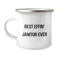 Load image into Gallery viewer, Funny Janitor Gifts for Men Valentine's Unique Camping Mug Best Effin' Janitor Ever Quote - Gifts from Men to Janitor - Image 1