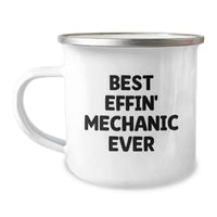 Load image into Gallery viewer, Funny Mechanic Gifts for Men - Best Effin' Mechanic Ever Camping Mug, Mother's Day Unique Gifts from Men, 12 oz Stainless Steel Enamel Finish - Image 1