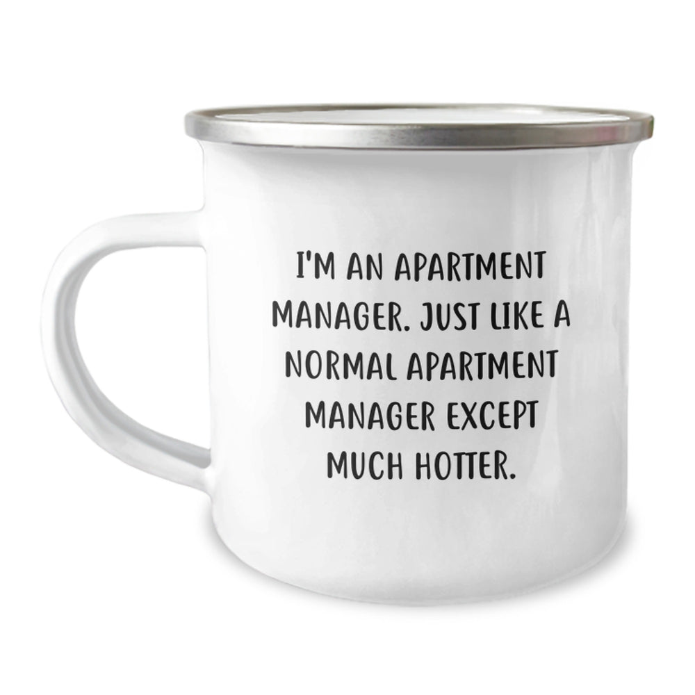 Gifts from Friends for Apartment Manager - Funny Quote Camping Mug for Graduation - Unique Gifts for Men - 12 oz Stainless Steel Mug - Image 1