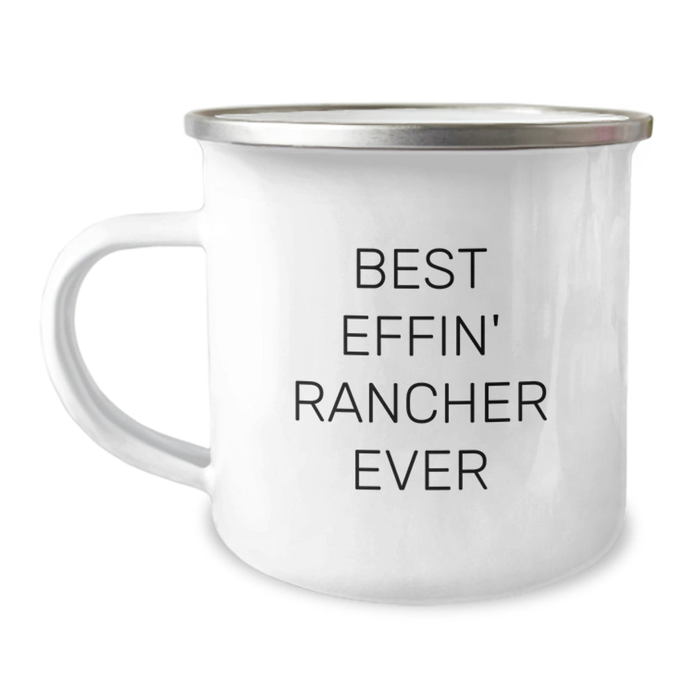 Rancher Gifts for Men, Funny Best Effin' Rancher Ever Camping Mug, Unique Christmas Unique Gifts from Friends to Family - Image 1