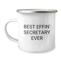 Load image into Gallery viewer, Funny Secretary Camping Mug Gifts for Secretaries - Best Effin' Secretary Ever Birthday Unique Gifts from Friends to Coworkers - Image 1