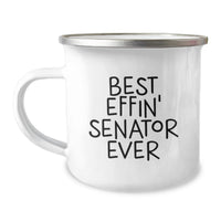 Load image into Gallery viewer, Funny Senator Gifts from Friends, Best Effin' Senator Ever Enamel Camping Mug for Senator Birthday Unique Gifts - Image 1