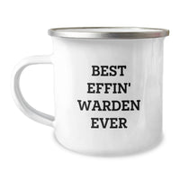 Load image into Gallery viewer, Funny Warden Gifts from Men - Best Effin' Warden Ever Quote Camping Mug, Perfect for Camping - Image 1