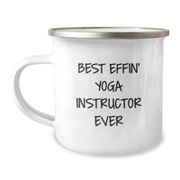 Load image into Gallery viewer, Funny Gifts from Men to Best Effin' Yoga Instructor Ever Camping Mug for Women, Unique Mother's Day Unique Gifts for Yoga Instructor Friends, Inspirational Yoga Instructor Lover Mug - Image 1