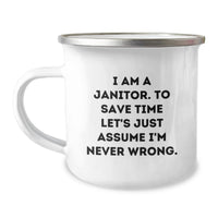Load image into Gallery viewer, Janitor Humor Funny Camping Mug Gifts from Men to Janitor on Mother's Day Unique - Image 1