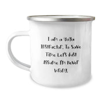 Load image into Gallery viewer, Funny Yoga Instructor Birthday Camping Mug Gifts from Friends, Unique Gifts for Yoga Instructor Men, Funny Camping Mug Quote - 'I'm Never Wrong' - Image 1