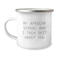 Load image into Gallery viewer, African Serval Cat Lover Gifts Funny Camping Mugs from Friends, Unique Graduation Gifts for Men - Image 1
