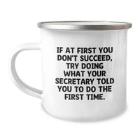 Load image into Gallery viewer, Funny Secretary Camping Mug Gifts from Family, Secretary Humor Mug for Secretaries, Father's Day Unique Gifts - Image 1
