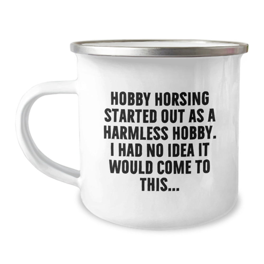 Funny Hobby Horsing Gifts for Men from Friends, Unique Christmas Unique Gifts for Hobby Horsing Enthusiasts, Camping Mug - Image 1