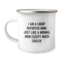 Load image into Gallery viewer, Funny Court Reporter Camping Mug Gifts from Mom, Unique Valentine's Ideas for Court Reporters, Stainless Steel with Enamel Finish - Image 1