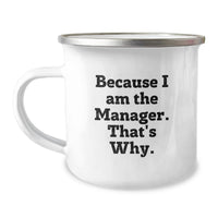 Load image into Gallery viewer, Manager Keepsake Camping Mug for Him Birthday Gift – Bold Quote - Image 1
