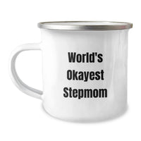 Load image into Gallery viewer, Funny Stepmom Gifts from Friends, World's Okayest Stepmom Camping Mug, Unique Graduation Unique Gift for Stepmom - Image 1