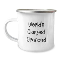 Load image into Gallery viewer, Funny Grandad Gifts from Family for Graduation Unique Camping Mugs - World's Okayest Grandad - Grandad Mug for Men - Image 1
