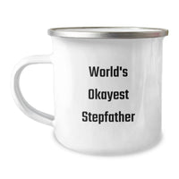 Load image into Gallery viewer, Funny Stepfather Gifts from Family, World's Okayest Stepfather Camping Mug for Graduation Unique Gifts - Image 1