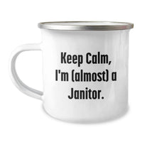 Load image into Gallery viewer, Funny Janitor Gifts for Janitor, Keep Calm I'm (almost) A Janitor, Unique Graduation Gifts for Janitor Men - Image 1