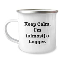 Load image into Gallery viewer, Logger Keepsake Camping Mug for Him Birthday Gift With Enamel Finish - Image 1