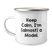 Load image into Gallery viewer, Funny Model Gifts for Men, Unique Graduation Mugs for Model Enthusiasts, Keep Calm I'm (almost) A Model Stainless Steel Camping Mug - Image 1
