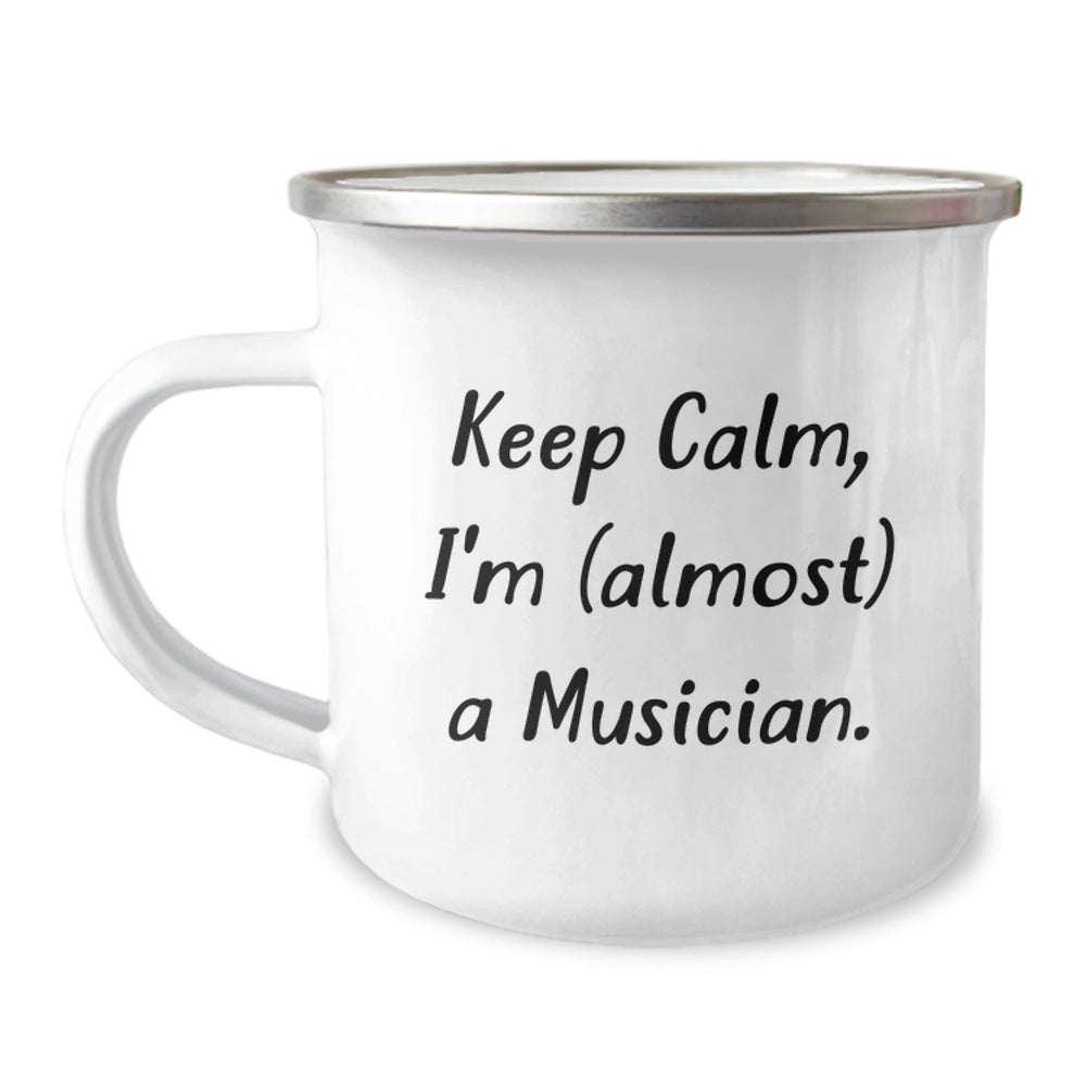 Funny Musician Gifts from Friends - Keep Calm I'm (almost) A Musician. Birthday Camping Mug for Musician Men, Women, Coworkers, Family - Image 1
