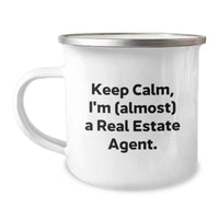Load image into Gallery viewer, Funny Real Estate Agent Gifts for Graduation - 'I'm (almost) A Real Estate Agent' Camping Mug for Men, Women, Coworkers, or Family - Image 1
