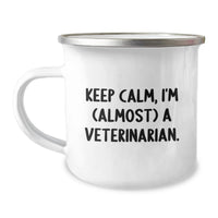 Load image into Gallery viewer, Veterinarian Camping Mug for Him Birthday Gift Keep Calm Im Almost A Vet - Image 1