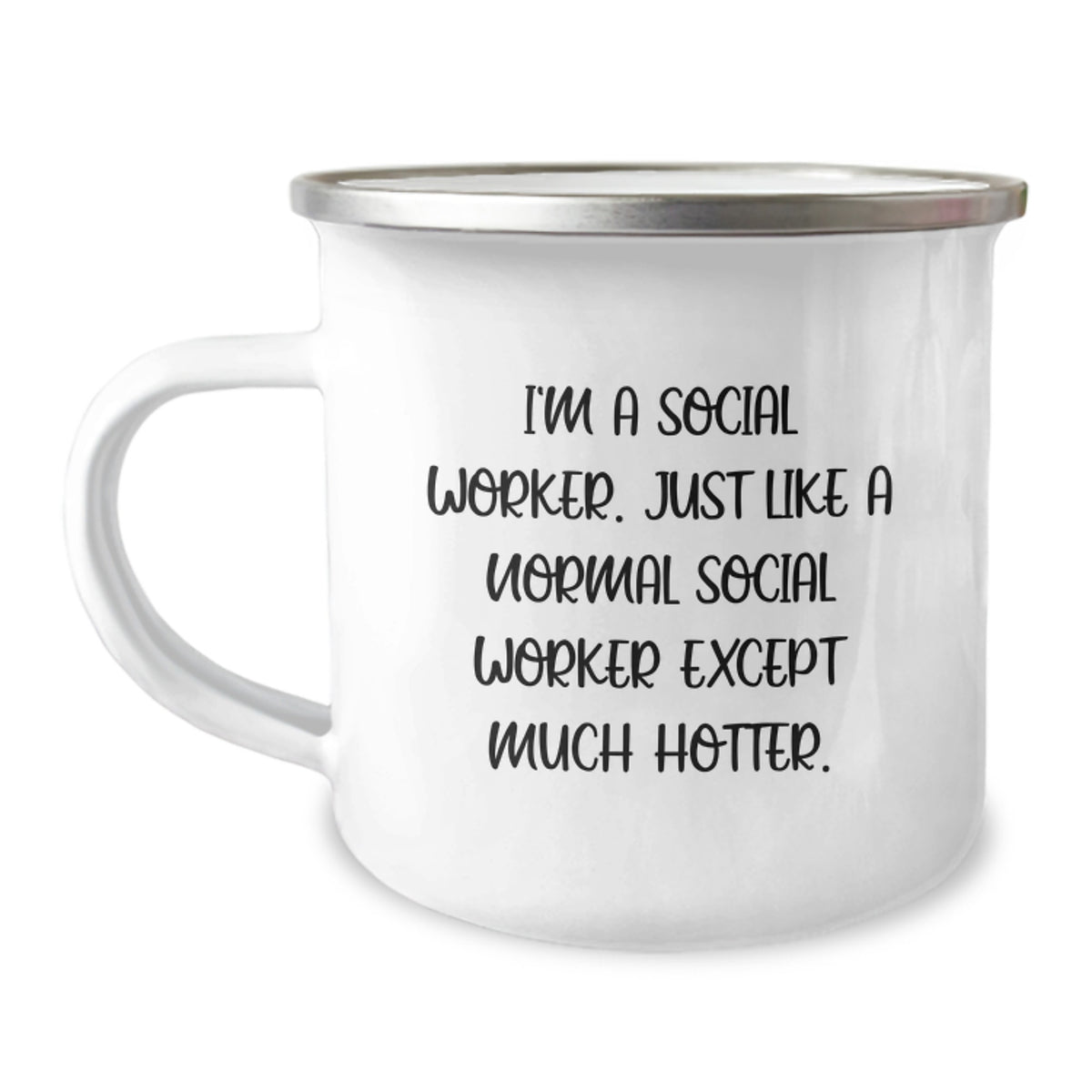Funny Social Worker Gifts for Camping Mug, 'I'm A Social Worker' Quote, Graduation Unique Gifts from Friends to Coworkers, 12 oz Stainless Steel Mug - Image 1