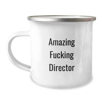 Load image into Gallery viewer, Funny Director Gifts from Friends, Unique Camping Mug for Graduation, 'Amazing F--king Director' Quote Print - Image 1