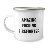 Load image into Gallery viewer, Firefighter Keepsake Camping Mug for Him Graduation Gift Stainless Steel - Image 1