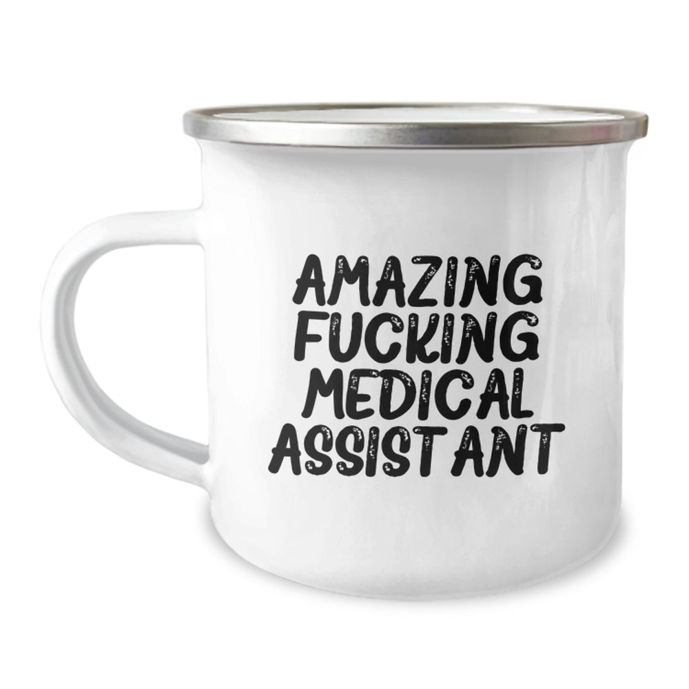 Funny Medical Assistant Gifts, 'Amazing F--king Medical Assistant' Quote, Camping Mug for Birthdays - Gifts from Friends, Family, or Coworkers for Medical Assistants - Image 1