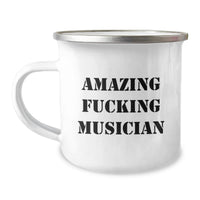 Load image into Gallery viewer, Funny Musician Gifts for Men - Amazing F--king Musician Stainless Steel Camping Mug with Enamel Finish, Perfect for Musician Graduation Unique Gifts from Friends - Image 1