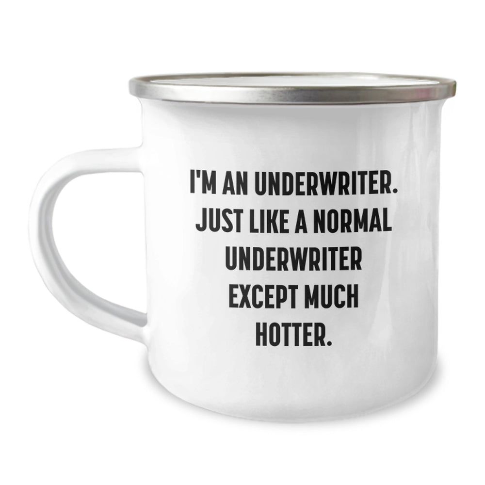 Underwriter Humor Gifts for Men from Coworkers - Funny Camping Mug for Graduation - Image 1
