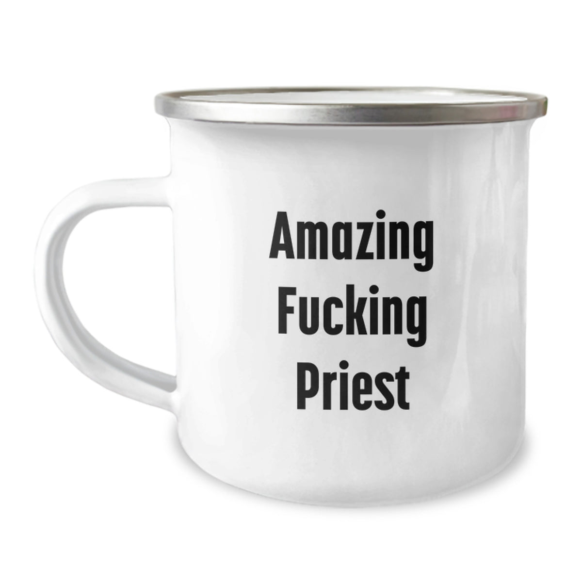 Funny Priest Gifts for Men - Amazing Camping Mug for Birthday, 'Amazing F--king Priest' Quote, Gifts from Friends for Priest, 12 oz Stainless Steel with Enamel Finish - Image 1