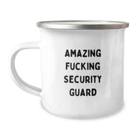 Load image into Gallery viewer, Funny Security Guard Gifts for Men from Friends, Unique Camping Mug with 'Amazing F--king Security Guard' Quote, Perfect for Graduation - Image 1