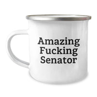 Load image into Gallery viewer, Unique Gifts for Senators, Funny Camping Mug for Senator Friends, Amazing Senator Graduation Gift - 'Amazing F--king Senator' Quote - Image 1