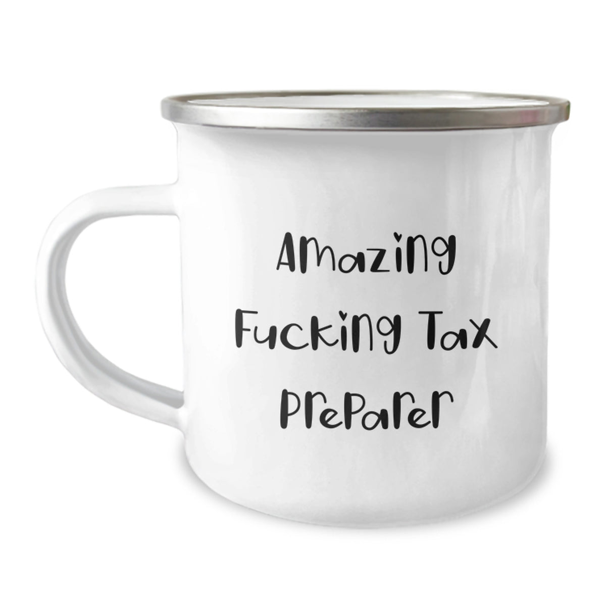 Funny Tax Preparer Gifts from Friends for Men, Women, or Anyone, Amazing Camping Mug Birthday Unique Gifts, 'Amazing F--king Tax Preparer' Quote, 12 oz Stainless Steel with Enamel Finish - Image 1