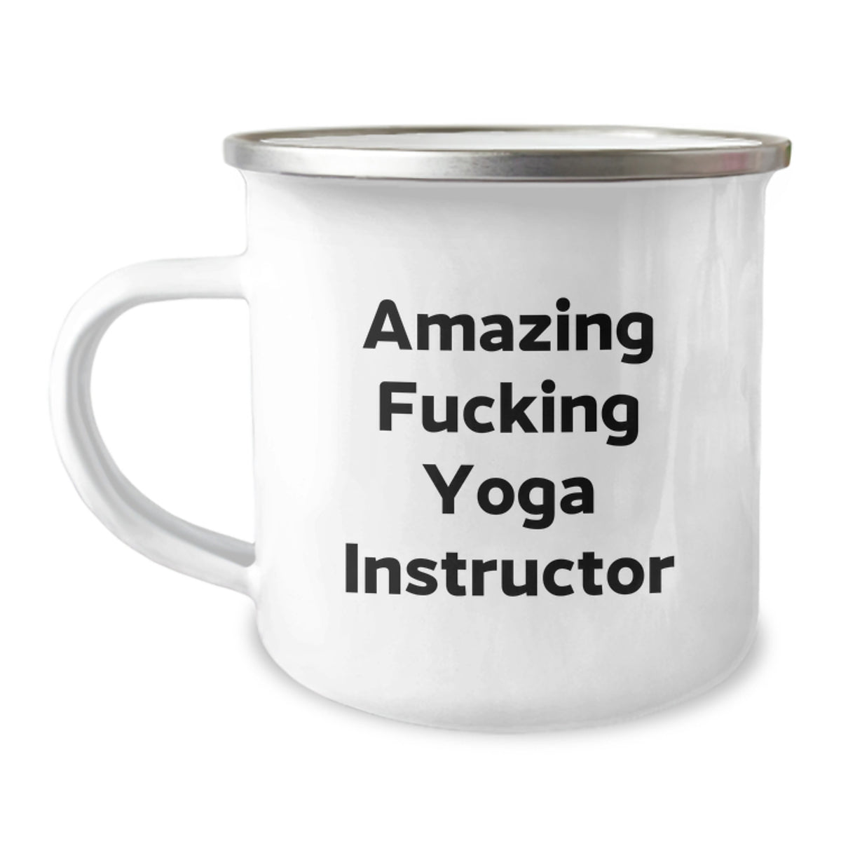 Funny Yoga Instructor Gifts from Friends - 'Amazing F--king Yoga Instructor' Quote Camping Mug for Yoga Instructor Birthday - Image 1