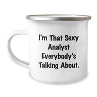 Load image into Gallery viewer, Analyst Keepsake Camping Mug for Him Birthday Gift With Bold Quote - Image 1